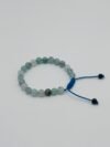 Aquamarine & Black Accent Stone Beads Bracelet