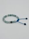 Aquamarine & Black Accent Stone Beads Bracelet