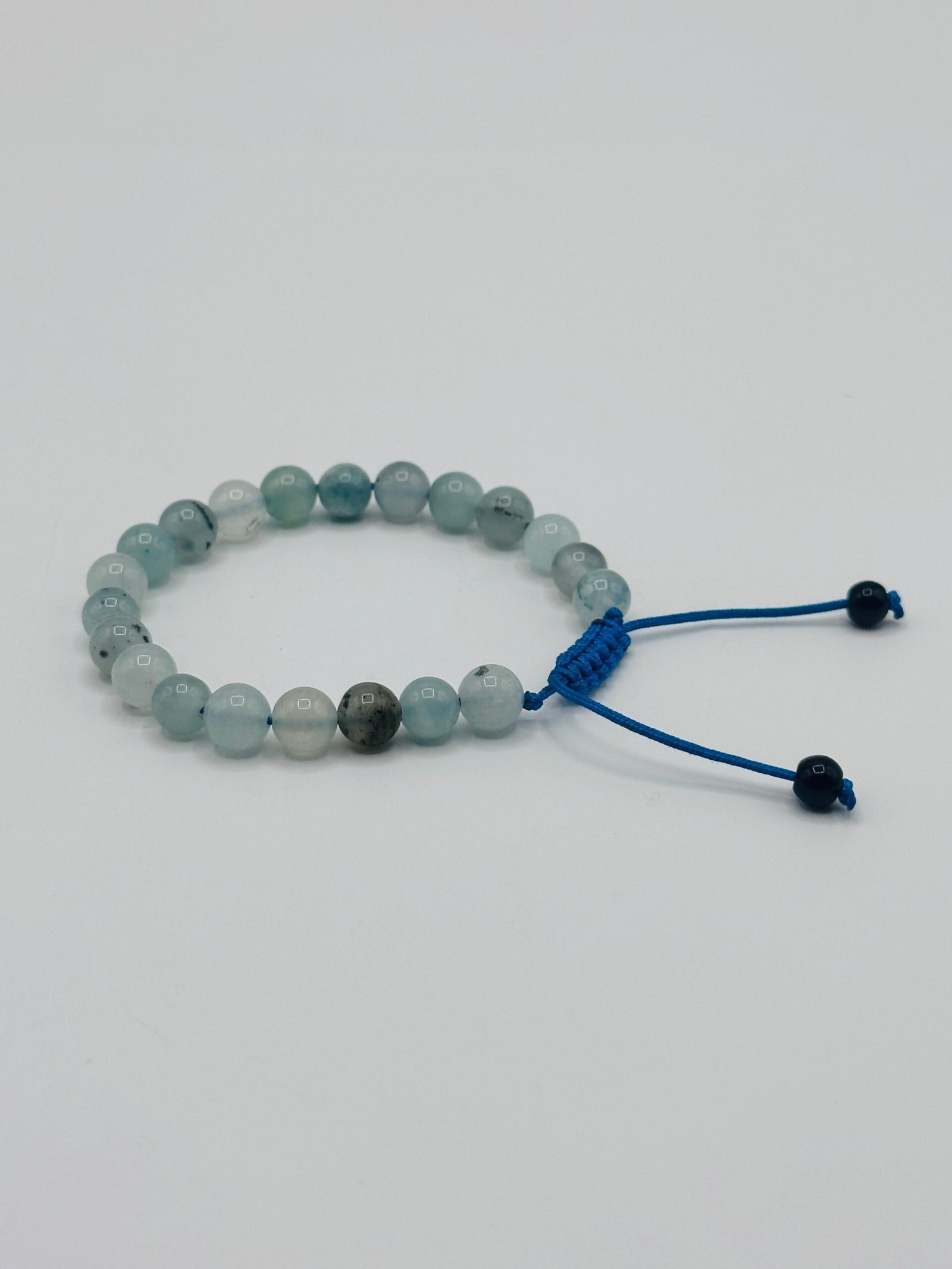 Aquamarine & Black Accent Stone Beads Bracelet Aquamarine & Black Accent Stone Beads Bracelet