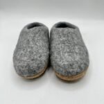 Heather Gray Felt Slippers