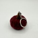 Mini Red Pumpkin Felt Key Ring