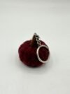 Mini Red Pumpkin Felt Key Ring