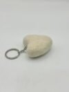Soft White Heart Felt Key Ring