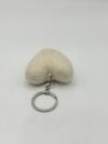 Soft White Heart Felt Key Ring