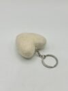 Soft White Heart Felt Key Ring