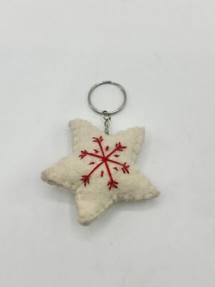 Snowflake Star Felt Key Ring