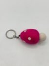 Pink Mushroom Felt Key Ring