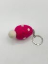 Pink Mushroom Felt Key Ring