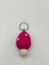 Pink Mushroom Felt Key Ring