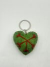 Green Heart Felt Key Ring