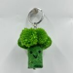 Smiling Broccoli Felt Key Ring