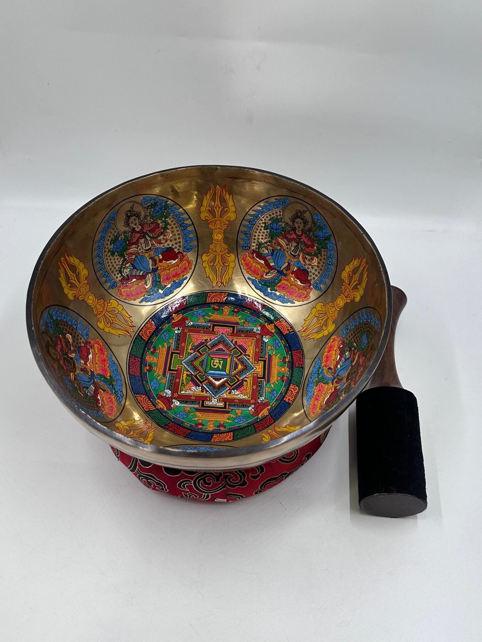 Tibetan Mandala Singing Bowl with Deity Art Tibetan Mandala Singing Bowl with Deity Art