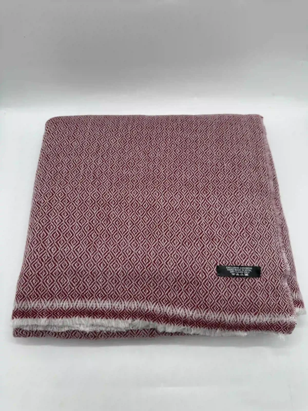 Cozy Burgundy Diamond Pashmina Blanket