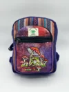 Tiedye with mushroom embroidery hemp backpack
