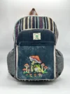 Hemp Backpack with Mushroom Embroidery
