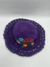 Purple Hemp Crochet Flower Hat