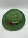 Green Hemp Crochet Flower Hat