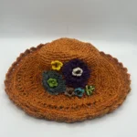 boho orange hemp crochet sun hat