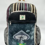Mushroom embroidery with gheri mix hemp backpack