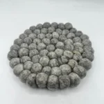 Handmade Grey Tone Felt ball Coaster