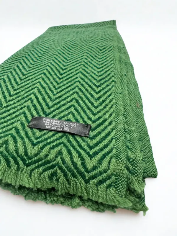 Forest Green Herringbone Pashmina Scarf
