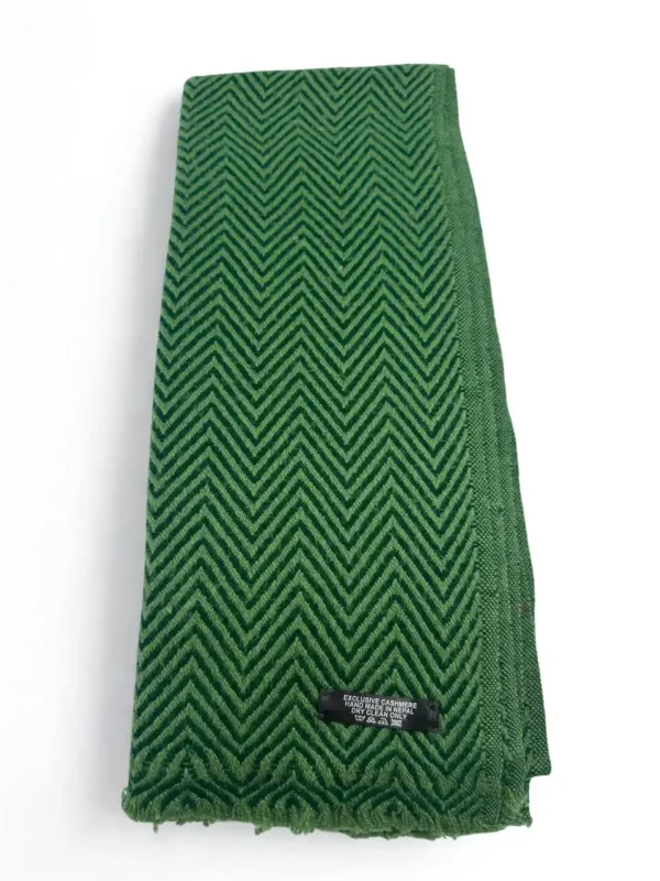 Forest Green Herringbone Pashmina Scarf
