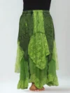 Green Bohemian Patchwork Maxi Skirt