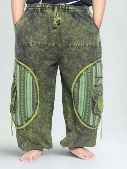 Stonewashed Bohemian Cargo Pants