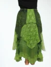 Green Bohemian Patchwork Maxi Skirt