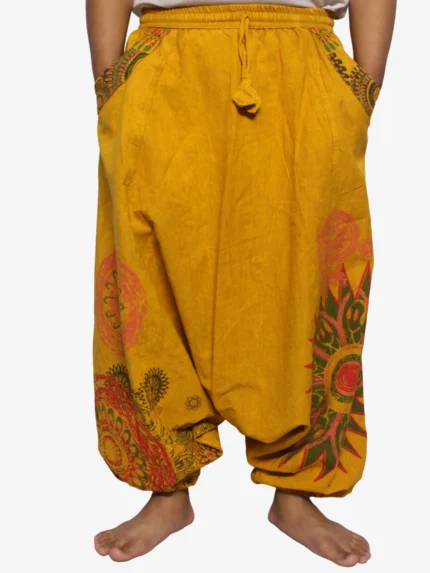 Mustard Stonewashed Harem Pants