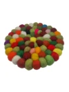 Vibrant Rainbow Felt Ball Coaster