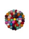 Multicolor Mosaic Felt Ball Coaster