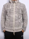 Natural Grey Cable Knit Woolen Jacket
