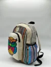 Handmade Colorful Owl Hemp Backpack