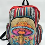Hippie Mushroom Print Hemp Backpack