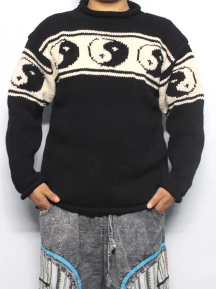 Premium Handknit Yin Yang Woolen Sweater