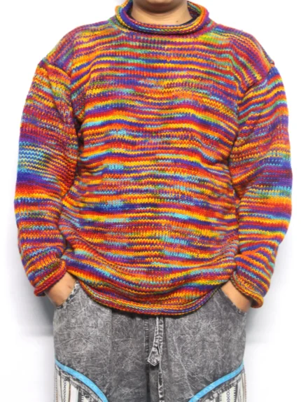 Bohemian Rainbow Woolen Sweater