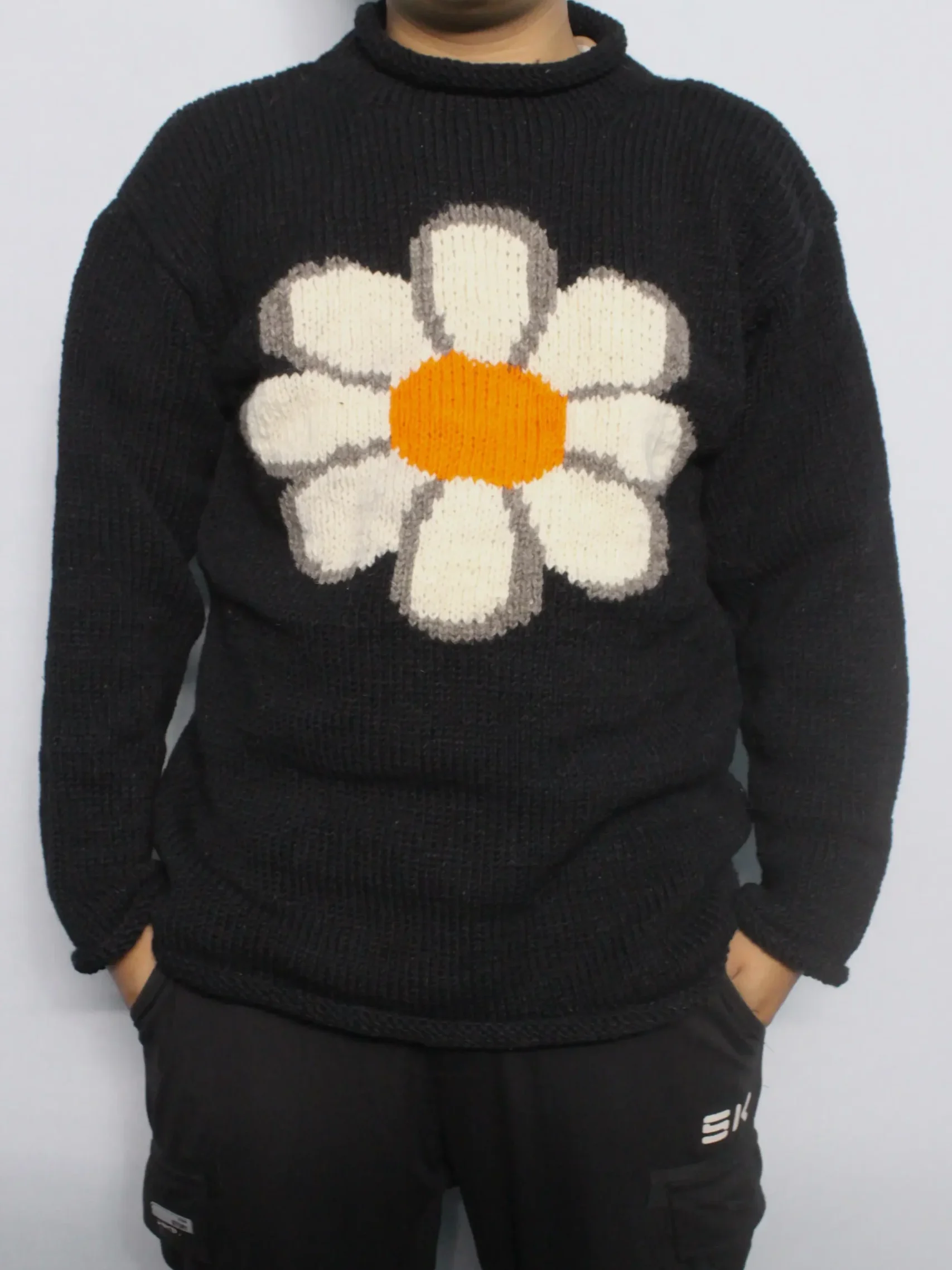 Artisan Handmade Floral Woolen Sweater Artisan Handmade Floral Woolen Sweater