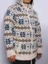Handknit Nordic Snowflake Woolen Jacket