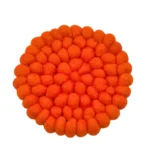Handmade Orange Felt Ball Coaster