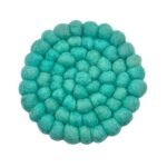 Handmade Turquoise Felt Ball Coaster