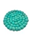 Handmade Turquoise Felt Ball Coaster