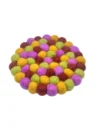 Handmade Multicolor Felt Ball Coaster