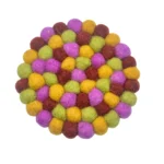 Handmade Multicolor Felt Ball Coaster