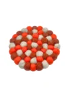 Rustic Orange Felt Ball Coaster