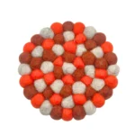Rustic Orange Felt Ball Coaster