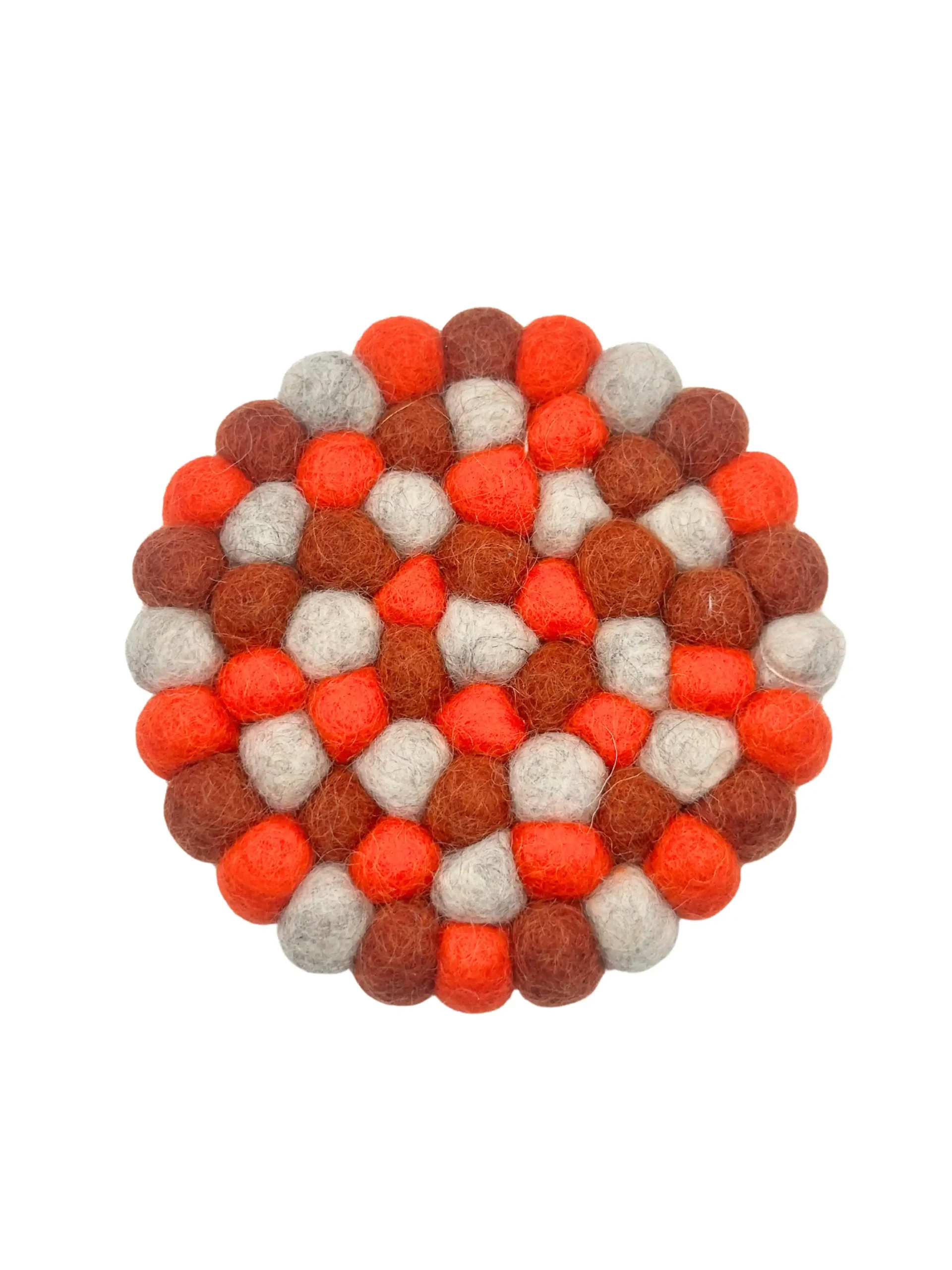 Rustic Orange Felt Ball Coaster Rustic Orange Felt Ball Coaster