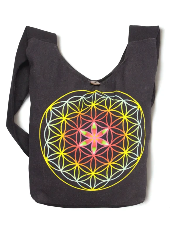 Handmade Flower of Life Printed Shoulder Bag