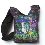 Blue Mushroom Print Shoulder Bag