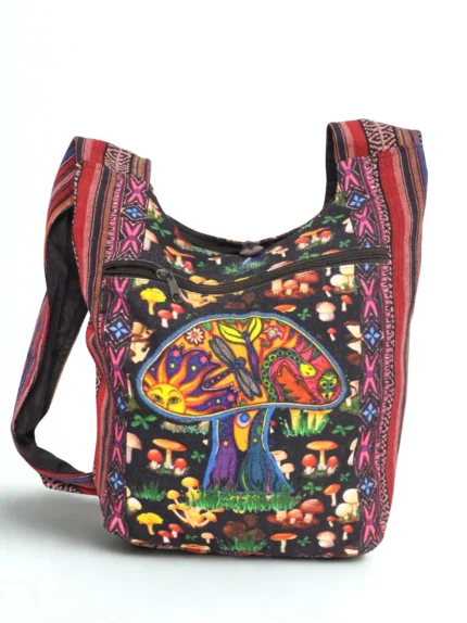 Digital Mushroom Print Shoulder Bag